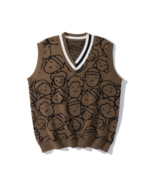 HOOK（フック）の「【HOOK】古着風レトロ柄・幾何学模様・ボーダー柄・ 配色ベスト（ベスト・メンズ・B/J/P/S/M/E/G/O/H/N/T/F/I/A/Q/C/K/D/L/R/V/U・L/M/XL）」の15枚目の写真