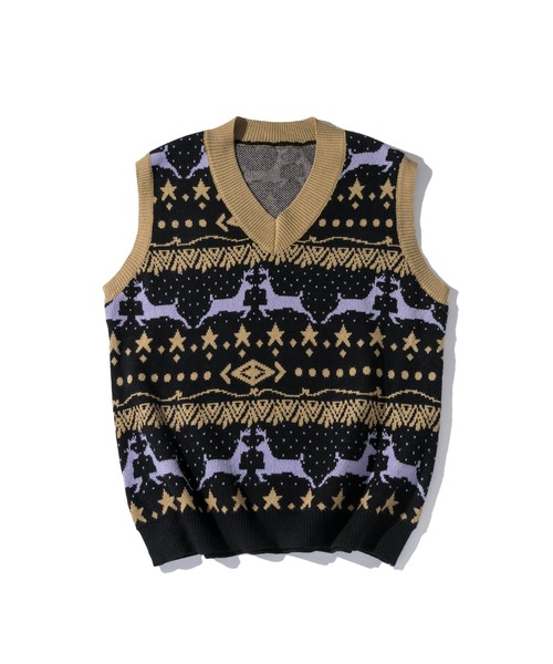 HOOK（フック）の「【HOOK】古着風レトロ柄・幾何学模様・ボーダー柄・ 配色ベスト（ベスト・メンズ・B/J/P/S/M/E/G/O/H/N/T/F/I/A/Q/C/K/D/L/R/V/U・L/M/XL）」の17枚目の写真
