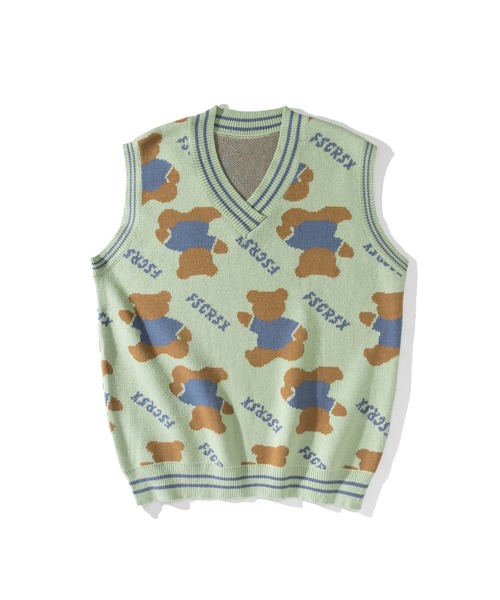 HOOK（フック）の「【HOOK】古着風レトロ柄・幾何学模様・ボーダー柄・ 配色ベスト（ベスト・メンズ・B/J/P/S/M/E/G/O/H/N/T/F/I/A/Q/C/K/D/L/R/V/U・L/M/XL）」の18枚目の写真