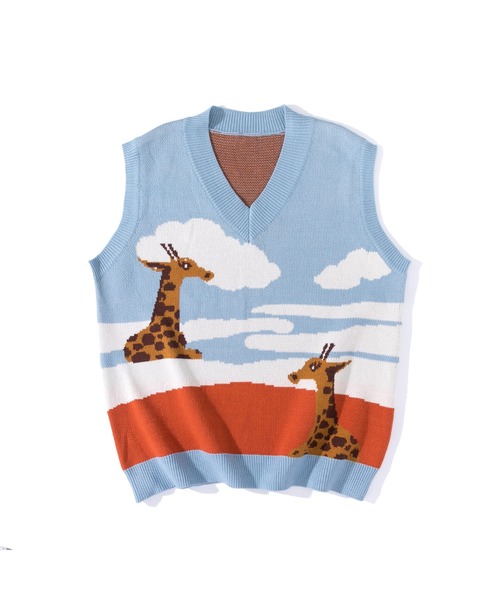 HOOK（フック）の「【HOOK】古着風レトロ柄・幾何学模様・ボーダー柄・ 配色ベスト（ベスト・メンズ・B/J/P/S/M/E/G/O/H/N/T/F/I/A/Q/C/K/D/L/R/V/U・L/M/XL）」の22枚目の写真