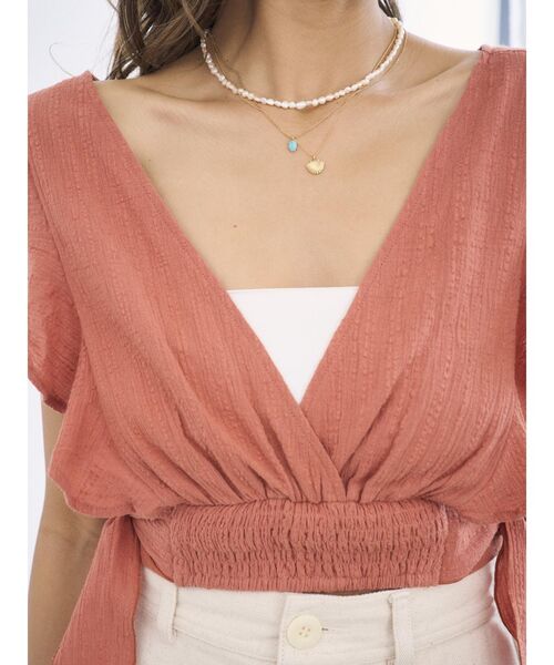 To the sea(トゥーザシー)の「ラッフルシャーリングトップス(シャツ/ブラウス・レディース・ダークオレンジ/イエロー/クリーム/その他1・FREE)」の17枚目の写真