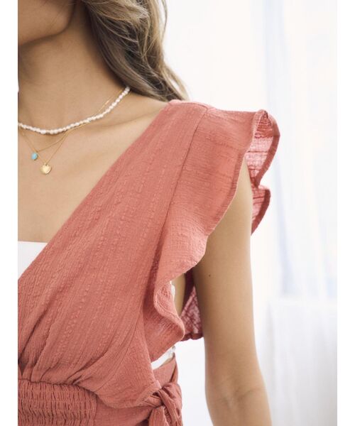 To the sea(トゥーザシー)の「ラッフルシャーリングトップス(シャツ/ブラウス・レディース・ダークオレンジ/イエロー/クリーム/その他1・FREE)」の18枚目の写真