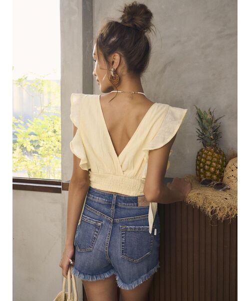 To the sea(トゥーザシー)の「ラッフルシャーリングトップス(シャツ/ブラウス・レディース・ダークオレンジ/イエロー/クリーム/その他1・FREE)」の21枚目の写真