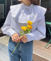 Meli rich | ラッフルカラー付き。2wayブロードブラウス(シャツ/ブラウス)