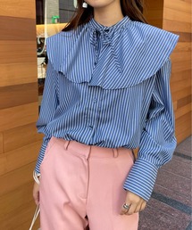 Meli rich | ラッフルカラー付き。2wayブロードブラウス(シャツ/ブラウス)