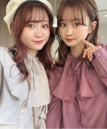 Meli rich | ラッフルカラー付き。2wayブロードブラウス(シャツ/ブラウス)