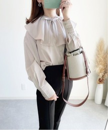 Meli rich | ラッフルカラー付き。2wayブロードブラウス(シャツ/ブラウス)