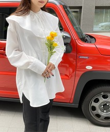 Meli rich | ラッフルカラー付き。2wayブロードブラウス(シャツ/ブラウス)