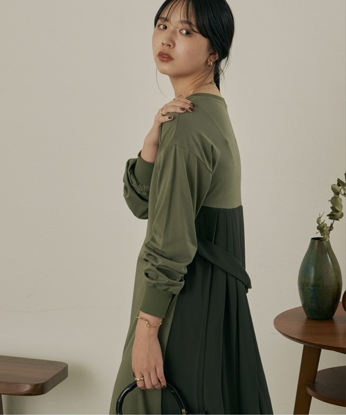 ☆【I AM MARI】☆ピンタックプリーツワンピース ベルトSE.T☆ ☆【I AM MARI】☆ピンタックプリーツワンピース ベルトSE.T