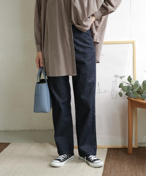 URBAN RESEARCH DOORS（アーバンリサーチドアーズ）の「デニムワイドパンツ（デニムパンツ・レディース・ワンウォッシュ/インディゴブルー・38/40/36）」の4枚目の写真