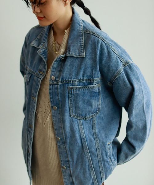 Birthday room（バースデイルーム）の「オーバーサイズデニムジャケット（デニムジャケット・レディース・ブルー・FREE）」の3枚目の写真