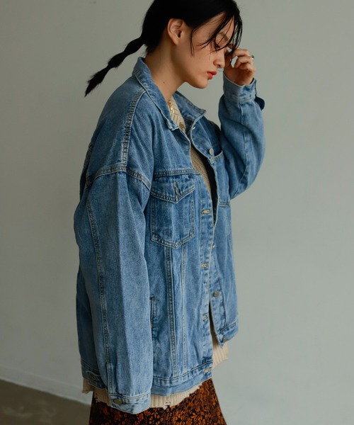 Birthday room（バースデイルーム）の「オーバーサイズデニムジャケット（デニムジャケット・レディース・ブルー・FREE）」の5枚目の写真