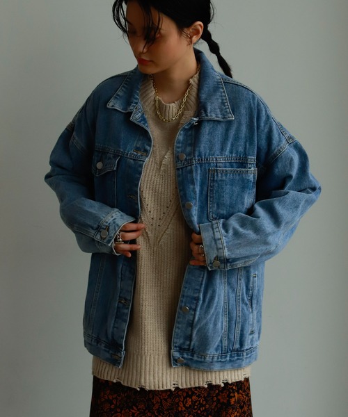Birthday room（バースデイルーム）の「オーバーサイズデニムジャケット（デニムジャケット・レディース・ブルー・FREE）」の7枚目の写真