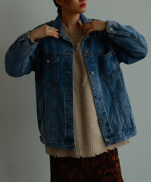 Birthday room（バースデイルーム）の「オーバーサイズデニムジャケット（デニムジャケット・レディース・ブルー・FREE）」の8枚目の写真