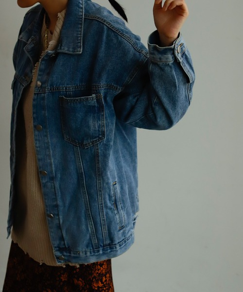 Birthday room（バースデイルーム）の「オーバーサイズデニムジャケット（デニムジャケット・レディース・ブルー・FREE）」の9枚目の写真