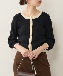 natural couture | バイカラーレトロショートカーディガン(カーディガン/ボレロ)