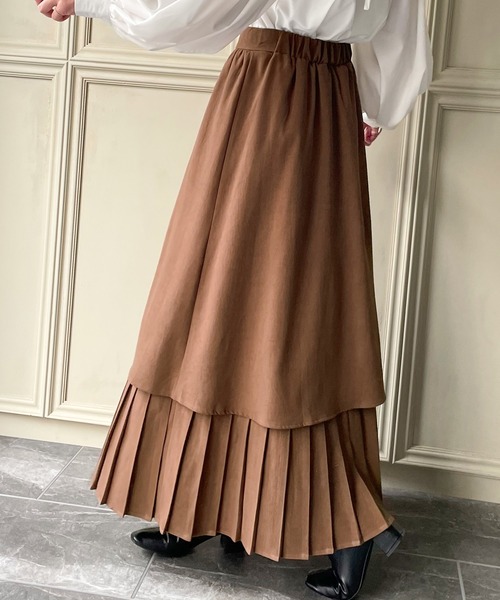 junoah（ジュノア）の「プリーツドッキングフレアスカート（スカート・レディース・ブラック/モカ/グリーン/ワイン/ライトブラウン・MEDIUM/X-LARGE/LARGE）」の10枚目の写真