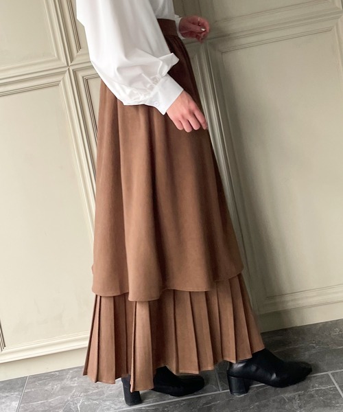 junoah（ジュノア）の「プリーツドッキングフレアスカート（スカート・レディース・ブラック/モカ/グリーン/ワイン/ライトブラウン・MEDIUM/X-LARGE/LARGE）」の20枚目の写真