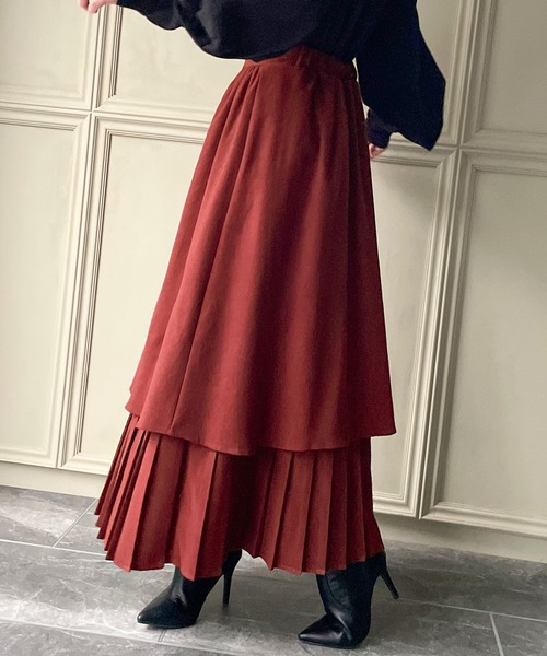 junoah（ジュノア）の「プリーツドッキングフレアスカート（スカート・レディース・ブラック/モカ/グリーン/ワイン/ライトブラウン・MEDIUM/X-LARGE/LARGE）」の17枚目の写真