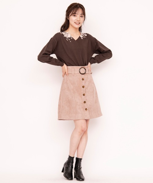 WILLSELECTION(ウィルセレクション)の「スエードステッチミニスカート(スカート・レディース・ベージュ/ピンク・SMALL/MEDIUM)」の16枚目の写真