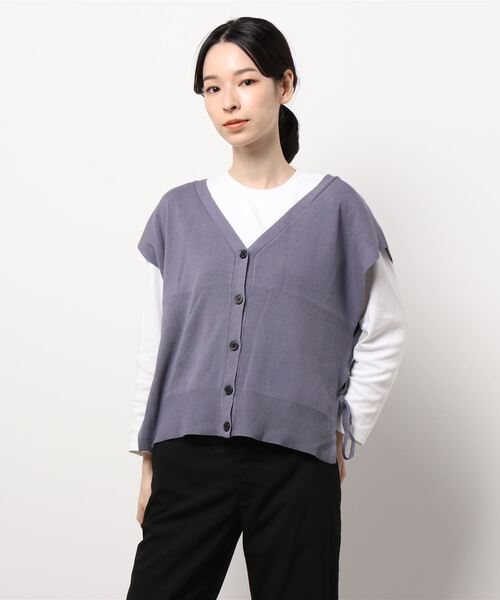 Te chichi TERRASSE（テチチテラス）の「サイドリボン前後2WAYベスト（ベスト・レディース・ブラウン/ブラック/ブルー・ﾌﾘ-）」の3枚目の写真