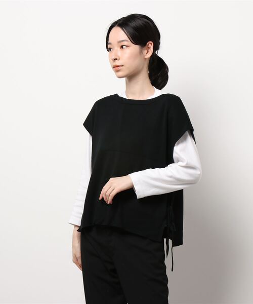 Te chichi TERRASSE（テチチテラス）の「サイドリボン前後2WAYベスト（ベスト・レディース・ブラウン/ブラック/ブルー・ﾌﾘ-）」の4枚目の写真