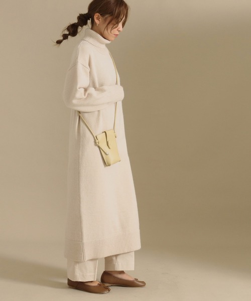AULI（アウリィ）の「【低身長向けサイズ】タートルネックニットロングワンピース（ワンピース・レディース・ブラック/アイボリー/グレー・XS/XXS）」の7枚目の写真