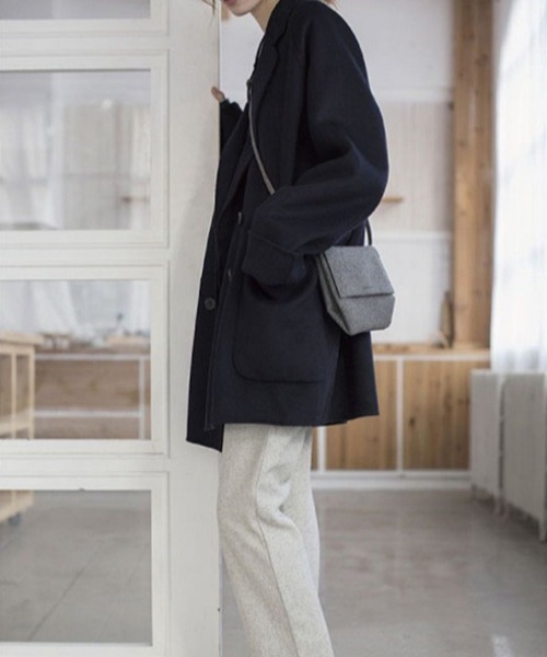 yuue' ( wear )（ユーイ）の「ダブルボタンチェスターコート（チェスターコート・レディース・ブラック/ブラウン・SMALL/MEDIUM/LARGE/X-LARGE）」の7枚目の写真