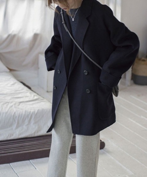 yuue' ( wear )（ユーイ）の「ダブルボタンチェスターコート（チェスターコート・レディース・ブラック/ブラウン・SMALL/MEDIUM/LARGE/X-LARGE）」の8枚目の写真