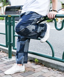 『.KOM SELECT/ドットケーオーエム セレクト』Patchwork Design Denim Painter Pants/パッチワーク デザイン ワイドデニム ペインターパンツ