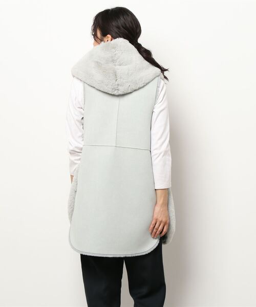 Lui's(ルイス)の「フードファーベスト(ベスト・レディース・ブラウン/グレー・FREE)」の6枚目の写真