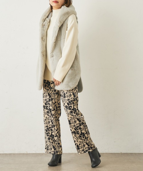 Lui's(ルイス)の「フードファーベスト(ベスト・レディース・ブラウン/グレー・FREE)」の11枚目の写真