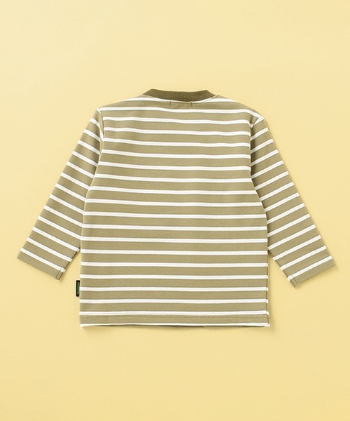 kladskap（クレードスコープ）の「ボーダーポケット長袖Tシャツ（Tシャツ/カットソー・キッズ・ネイビー/カーキ・100cm/90cm/110cm/120cm/130cm/80ｃｍ）」の4枚目の写真