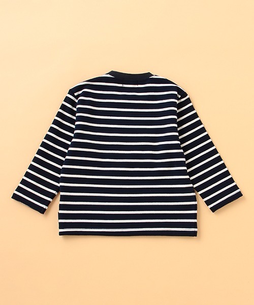 kladskap（クレードスコープ）の「ボーダーポケット長袖Tシャツ（Tシャツ/カットソー・キッズ・ネイビー/カーキ・100cm/90cm/110cm/120cm/130cm/80ｃｍ）」の5枚目の写真