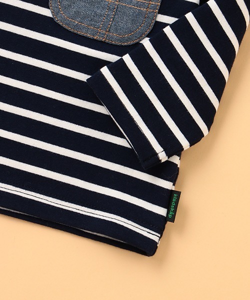 kladskap（クレードスコープ）の「ボーダーポケット長袖Tシャツ（Tシャツ/カットソー・キッズ・ネイビー/カーキ・100cm/90cm/110cm/120cm/130cm/80ｃｍ）」の7枚目の写真
