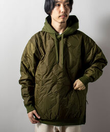 【WEB限定】【UNIVERSAL OVERALL/ユニバーサルオーバーオール】QUILT HOODIE 中綿キルティングフーディ