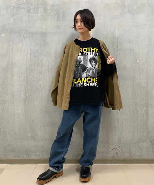 BEARDSLEY(ビアズリー)の「《FRIPIER・ユニセックス》ヴィンテージリネンZIPハオリ(ブルゾン・レディース・ブロンズ/ブラック系・FREE)」の7枚目の写真