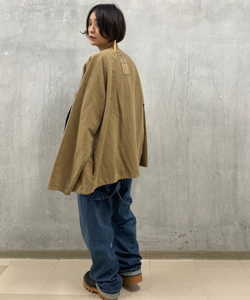 BEARDSLEY(ビアズリー)の「《FRIPIER・ユニセックス》ヴィンテージリネンZIPハオリ(ブルゾン・レディース・ブロンズ/ブラック系・FREE)」の17枚目の写真