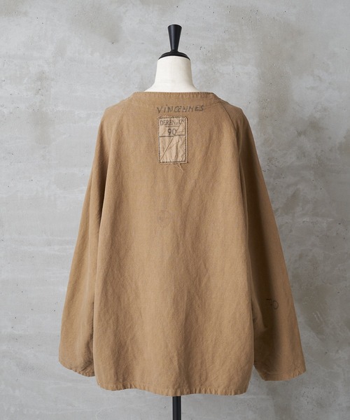 BEARDSLEY(ビアズリー)の「《FRIPIER・ユニセックス》ヴィンテージリネンZIPハオリ(ブルゾン・レディース・ブロンズ/ブラック系・FREE)」の4枚目の写真