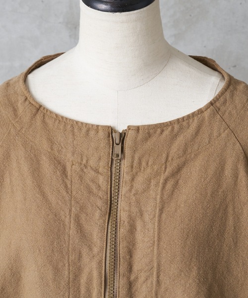 BEARDSLEY(ビアズリー)の「《FRIPIER・ユニセックス》ヴィンテージリネンZIPハオリ(ブルゾン・レディース・ブロンズ/ブラック系・FREE)」の18枚目の写真