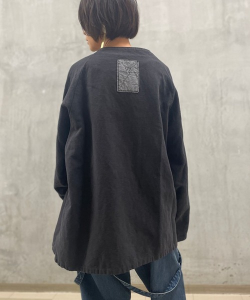 BEARDSLEY(ビアズリー)の「《FRIPIER・ユニセックス》ヴィンテージリネンZIPハオリ(ブルゾン・レディース・ブロンズ/ブラック系・FREE)」の10枚目の写真