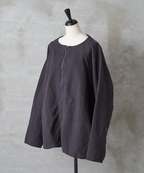 BEARDSLEY(ビアズリー)の「《FRIPIER・ユニセックス》ヴィンテージリネンZIPハオリ(ブルゾン・レディース・ブロンズ/ブラック系・FREE)」の6枚目の写真