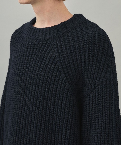 city(シティ)の「リブオーバープルオーバーニット/RIB OVER KNIT PO(ニット/セーター・メンズ・ブラック/パープル・1/2)」の9枚目の写真