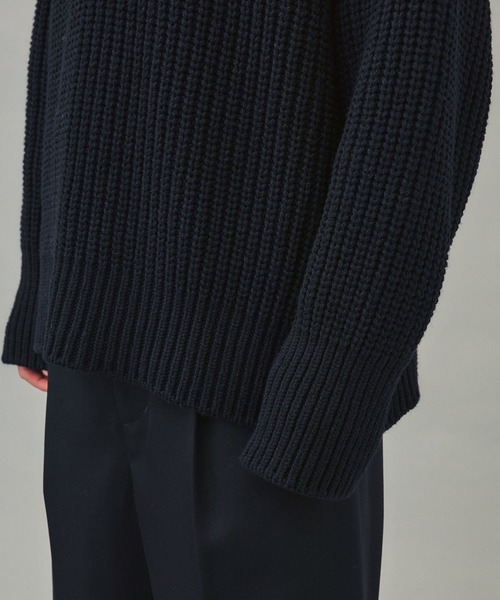city(シティ)の「リブオーバープルオーバーニット/RIB OVER KNIT PO(ニット/セーター・メンズ・ブラック/パープル・1/2)」の5枚目の写真