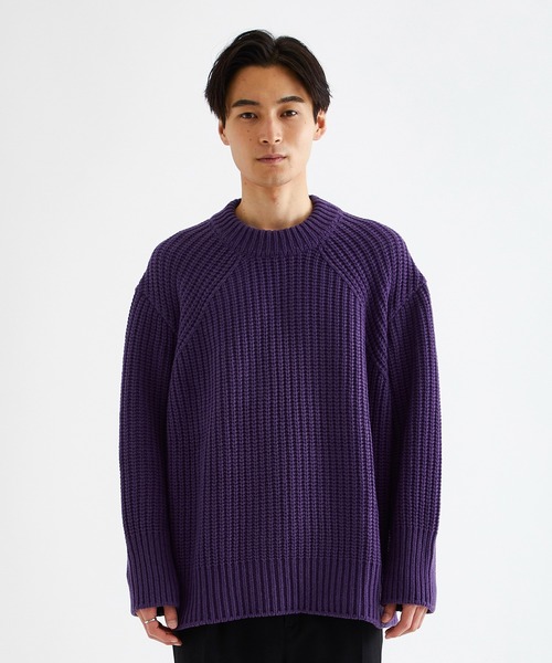 city(シティ)の「リブオーバープルオーバーニット/RIB OVER KNIT PO(ニット/セーター・メンズ・ブラック/パープル・1/2)」の19枚目の写真