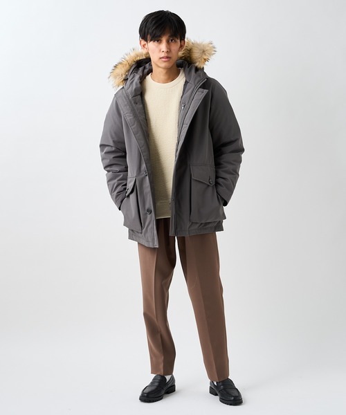 DANTON グレー ファー付きダウンジャケット DANTON（ダントン）の「【DANTON/ダントン】LAS FAKE FAR HOODED DOWN