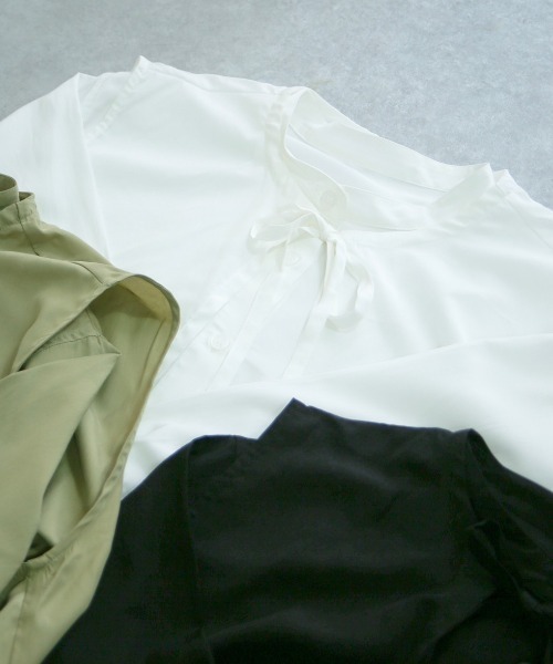 spoon store（スプーンストア）の「レイヤードフラップシャツワンピース（ワンピース・レディース・オフホワイト/グリーン/スミクロ・フリー）」の4枚目の写真