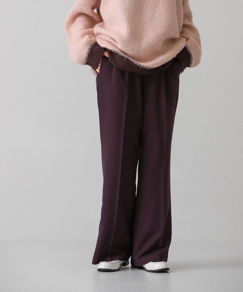 KBF(ケイビーエフ)の「ワイドソフトフレアパンツ(その他パンツ・レディース・ベージュ/パープル/グレー・ONE)」の3枚目の写真