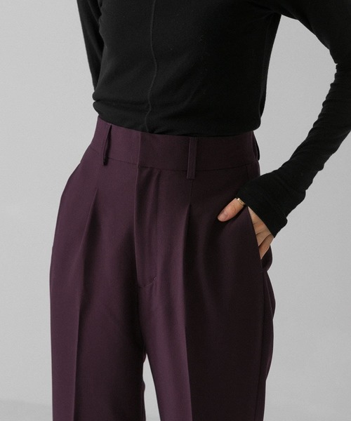 KBF(ケイビーエフ)の「ワイドソフトフレアパンツ(その他パンツ・レディース・ベージュ/パープル/グレー・ONE)」の9枚目の写真