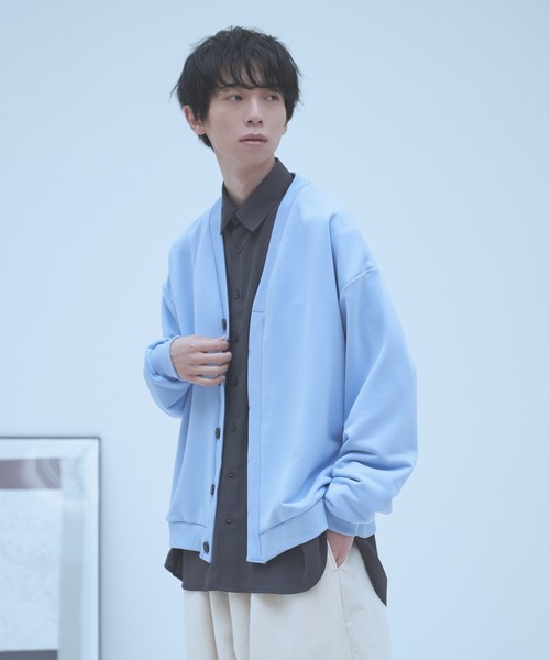 neez.（ニーズ）の「ドレープスウェットカーディガン（カーディガン/ボレロ・メンズ・チャコールグレー/ライトグレー/サックスブルー・SMALL/MEDIUM/LARGE）」の3枚目の写真